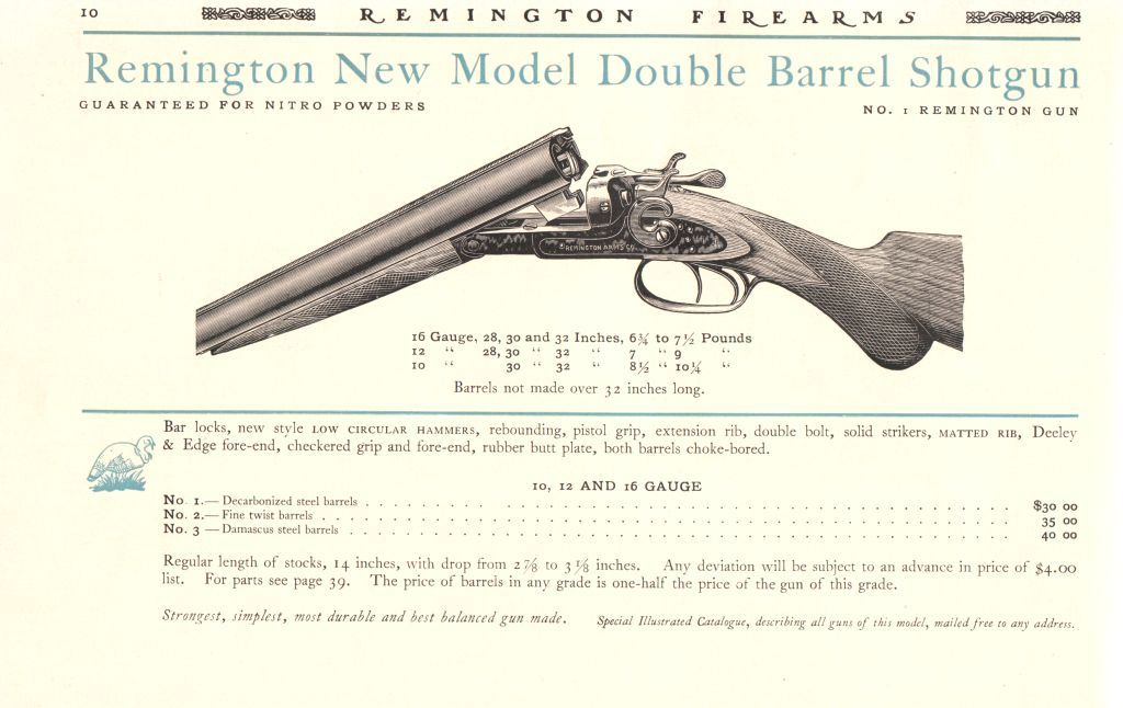 1901 Catalog, pg 10, Remington New Model Double Barrel Shot Gun.jpg