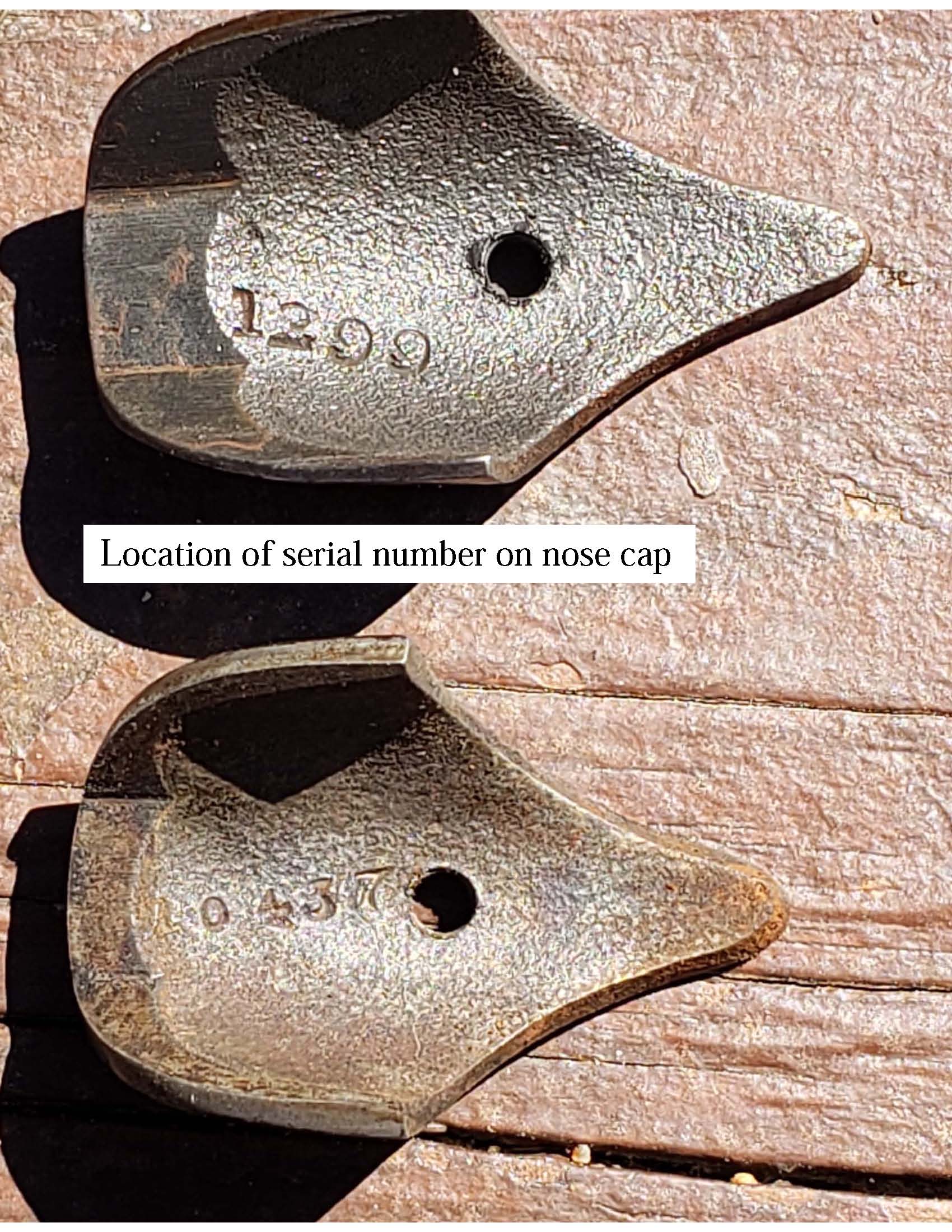 Photo of early & late sporting rifles showing location of serial number on nose cap.jpg