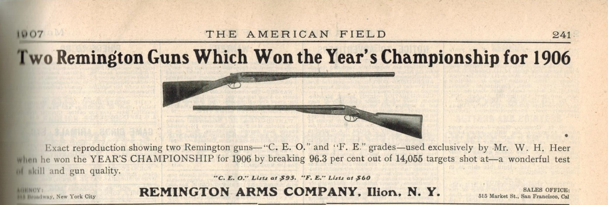 The American Field, March 9, 1907, Billy Heer's Guns.jpeg