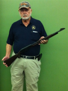 Ron Covey with a "Mohawk Brown" .22 Remington Model 76 rifle.